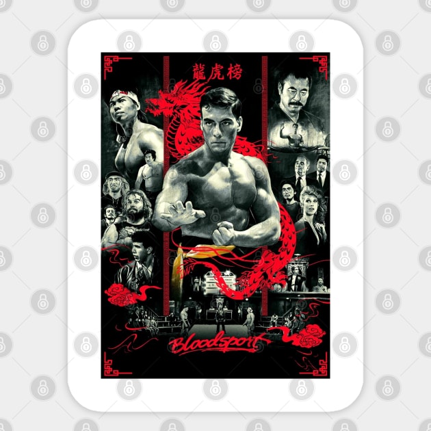 Bloodsport Poster Shirt Sticker by HipHopTees